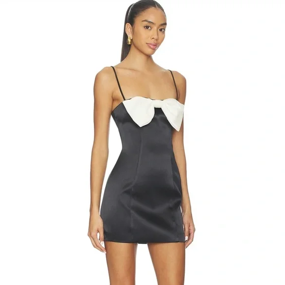 MAJORELLE × Christina Elezaj Poema Mini Dress in Black & White - Picture 2 of 8